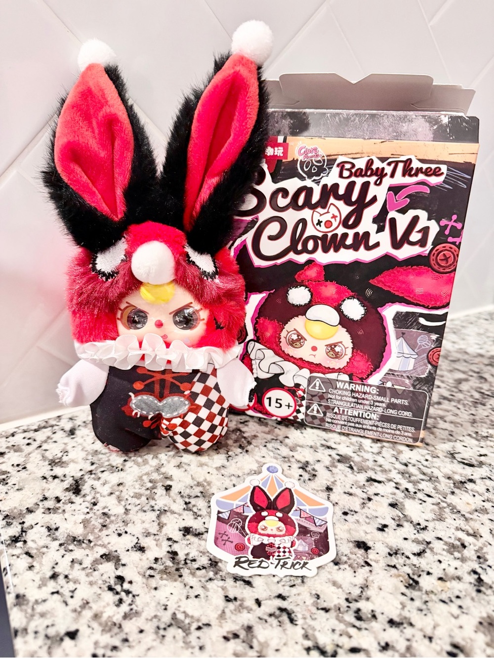Baby Three Scary Clown V1 Plush Blind Box-Red Trick